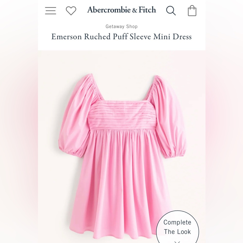 Emerson Ruched Puff Sleeve Mini Dress (Abercrombie and Fitch)